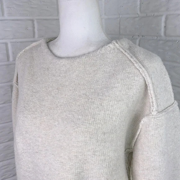 WE THE FREE EASTWOOD SWEATER OVERSIZE EXPOSED SEAM OATMEAL Free People Sz Small - Picture 2 of 12